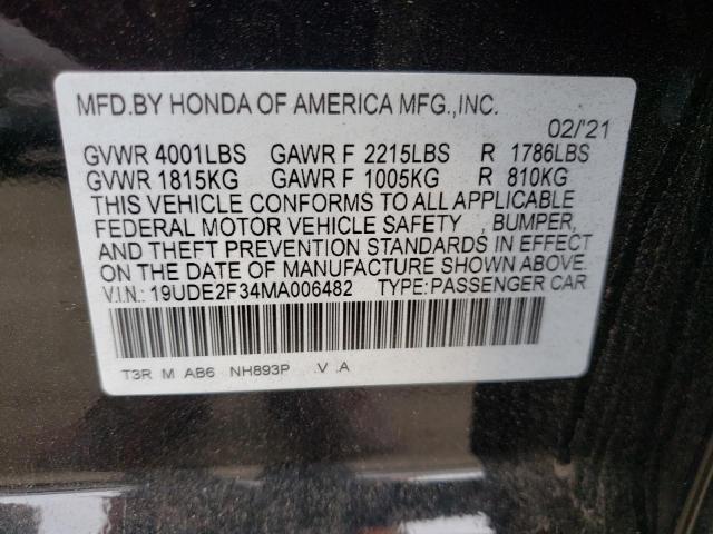 Photo 10 from auction – 2021 ACURA ILX with VIN 19UDE2F34MA006482