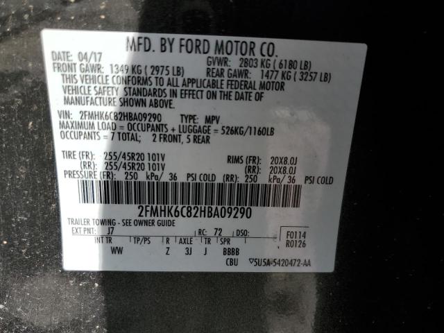 Photo 10 from auction – 2017 FORD FLEX SEL with VIN 2FMHK6C82HBA09290