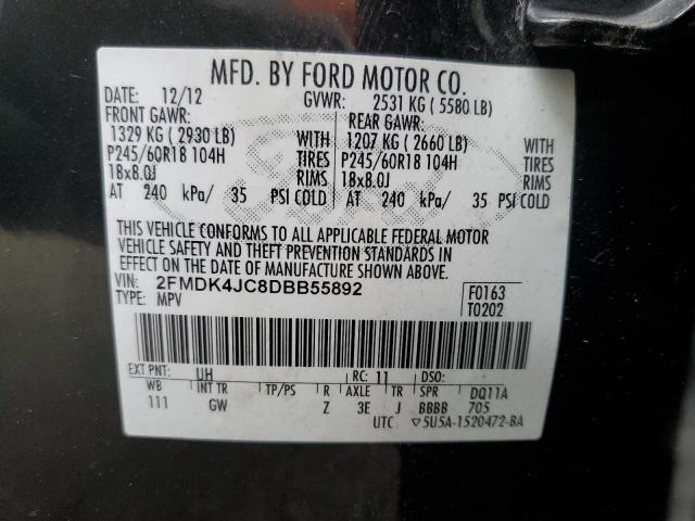 Photo 10 from auction – 2013 FORD EDGE SEL with VIN 2FMDK4JC8DBB55892