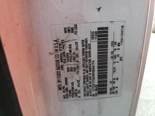 Photo 10 from auction – 1998 FORD F150 with VIN 1FTZF1726WNB46174