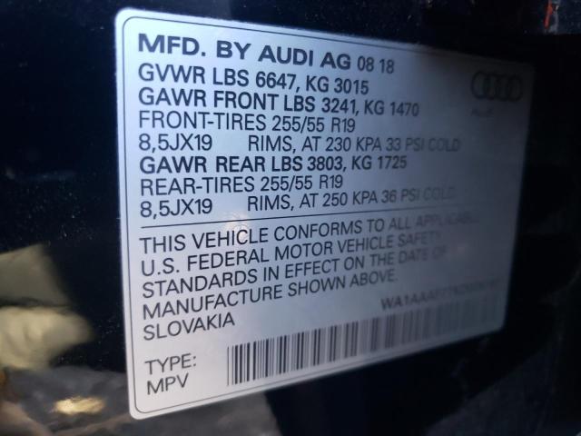 Photo 10 from auction – 2019 AUDI Q7 PREMIUM with VIN WA1AAAF77KD006167