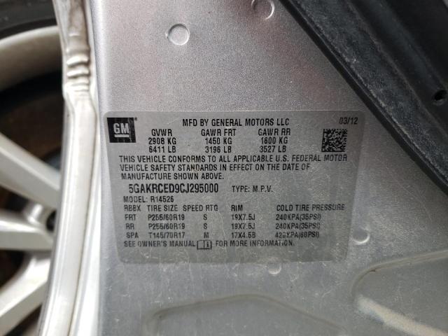 Photo 10 from auction – 2012 BUICK ENCLAVE with VIN 5GAKRCED9CJ295000