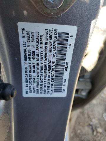 Photo 10 from auction – 2016 HONDA CIVIC LX with VIN 19XFC2F53GE017778