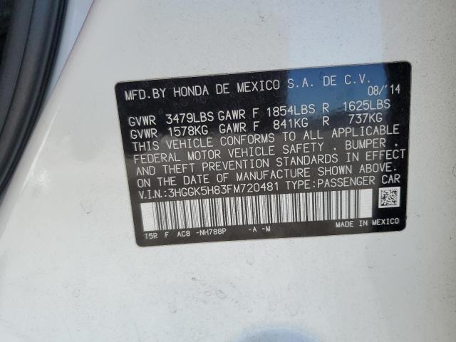 Photo 10 from auction – 2015 HONDA FIT EX with VIN 3HGGK5H83FM720481