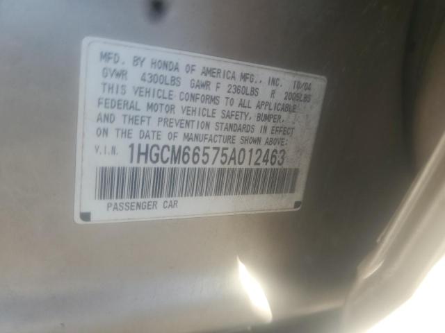 Photo 10 from auction – 2005 HONDA ACCORD with VIN 1HGCM66575A012463
