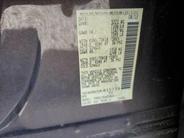 Photo 10 from auction – 2013 NISSAN ARMADA SV with VIN 5N1BA0ND5DN615729