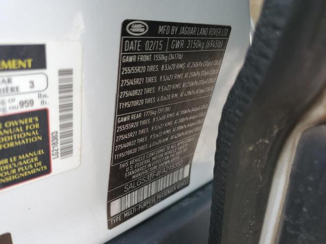 Photo 10 from auction – 2015 LAND ROVER RANGE ROVE with VIN SALGS3TF4FA218383