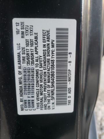 Photo 10 from auction – 2013 HONDA ODYSSEY EX with VIN 5FNRL5H64DB010848