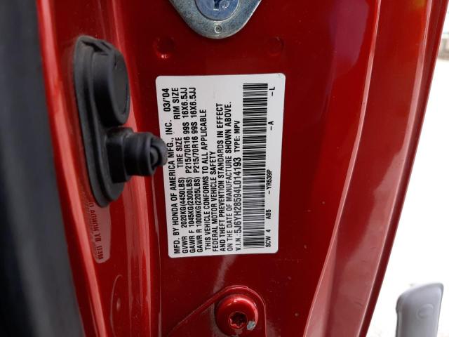 Photo 10 from auction – 2004 HONDA ELEMENT EX with VIN 5J6YH28594L014193
