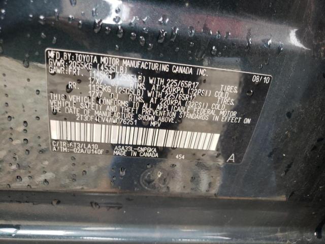 Photo 10 from auction – 2010 TOYOTA RAV4 LIMIT with VIN 2T3DF4DV4AW076251