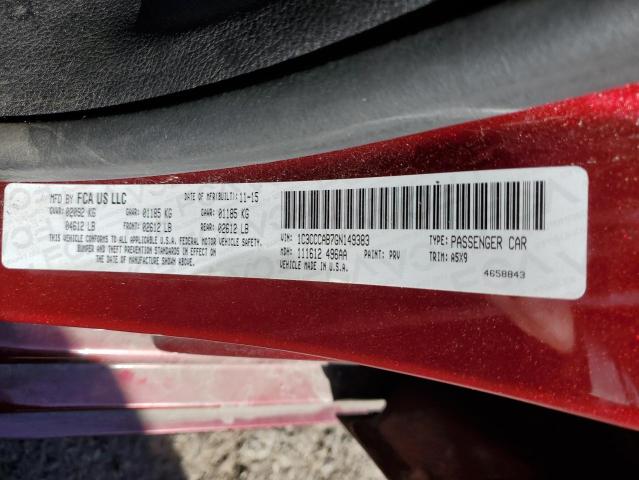 Photo 10 from auction – 2016 CHRYSLER 200 LIMITE with VIN 1C3CCCAB7GN149383