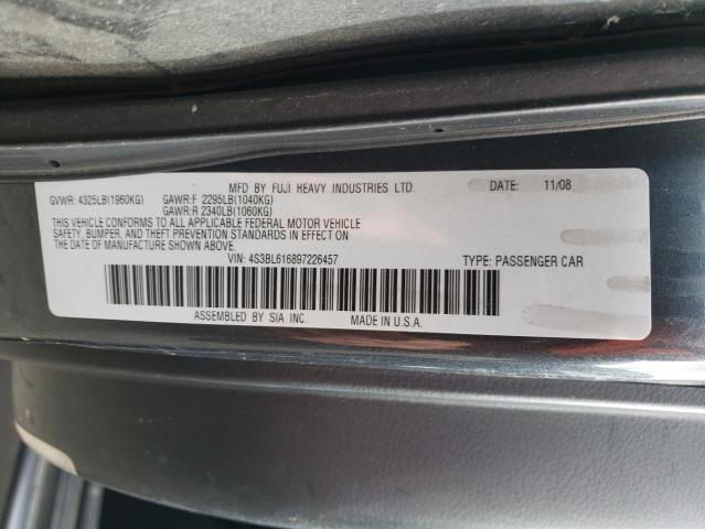 Photo 10 from auction – 2009 SUBARU LEGACY 2.5 with VIN 4S3BL616897226457