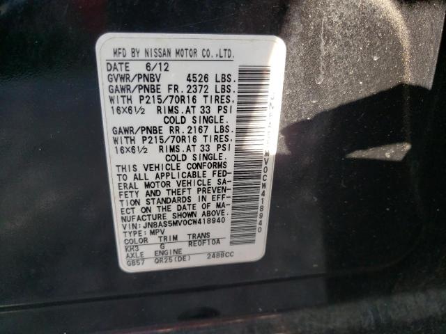 Photo 10 from auction – 2012 NISSAN ROGUE with VIN JN8AS5MV0CW418940