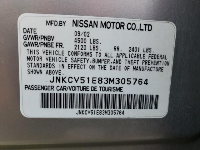 Photo 10 from auction – 2003 INFINITI G35 with VIN JNKCV51E83M305764