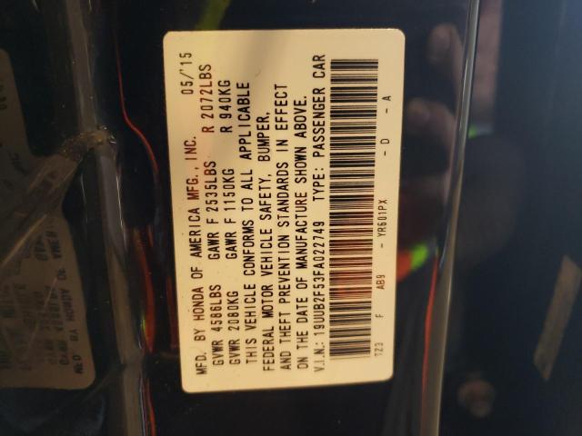 Photo 10 from auction – 2015 ACURA TLX TECH with VIN 19UUB2F53FA022749