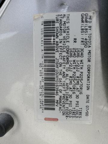 Photo 10 from auction – 2000 LEXUS RX 300 with VIN JT6HF10UXY0163946