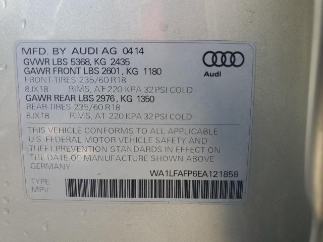 Photo 10 from auction – 2014 AUDI Q5 PREMIUM with VIN WA1LFAFP6EA121858