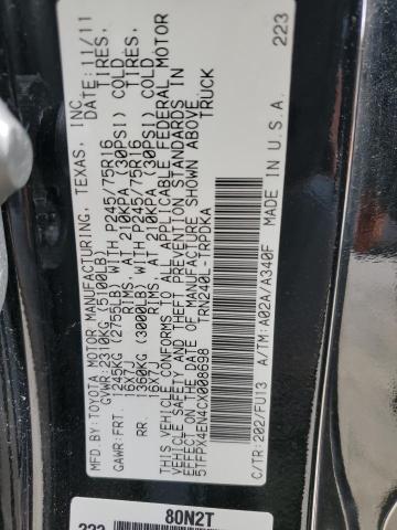 Photo 10 from auction – 2012 TOYOTA TACOMA with VIN 5TFPX4EN4CX008698