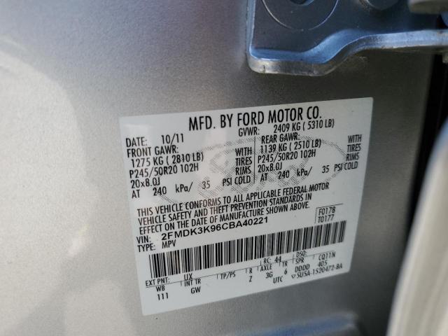 Photo 10 from auction – 2012 FORD EDGE LIMIT with VIN 2FMDK3K96CBA40221