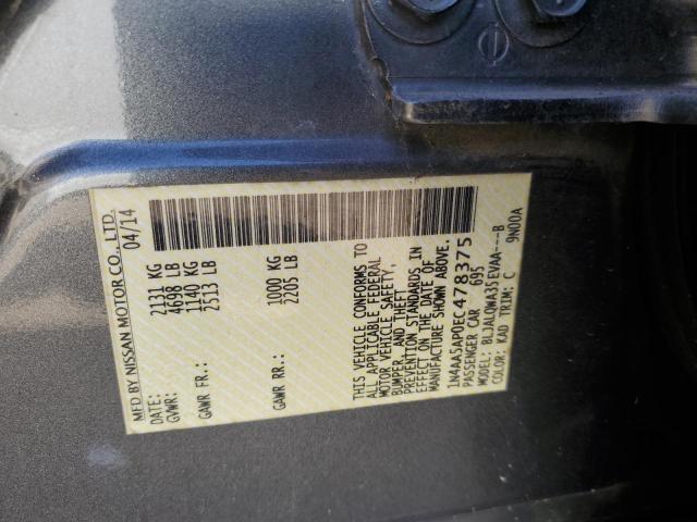 Photo 10 from auction – 2014 NISSAN MAXIMA S with VIN 1N4AA5AP0EC478375
