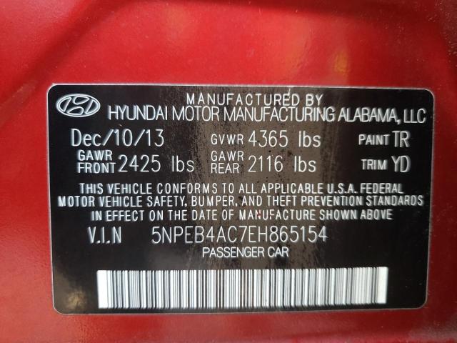 Photo 10 from auction – 2014 HYUNDAI SONATA GLS with VIN 5NPEB4AC7EH865154