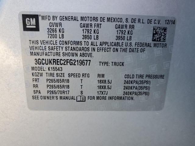 Photo 10 from auction – 2015 CHEVROLET SILVERADO with VIN 3GCUKREC2FG219677