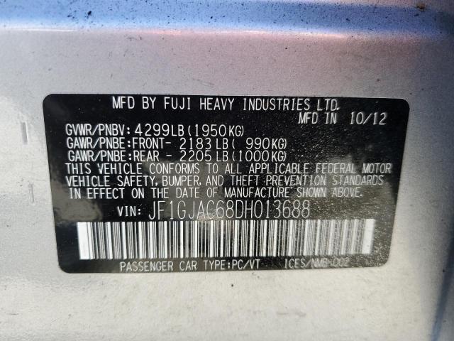 Photo 10 from auction – 2013 SUBARU IMPREZA PR with VIN JF1GJAC68DH013688