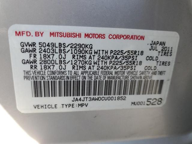 Photo 10 from auction – 2012 MITSUBISHI OUTLANDER with VIN JA4JT3AW0CU001852