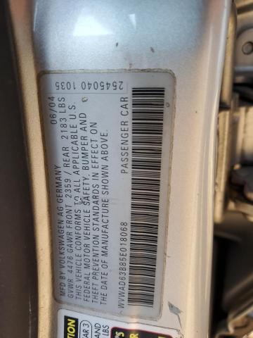 Photo 10 from auction – 2005 VOLKSWAGEN PASSAT GLS with VIN WVWAD63B85E018068