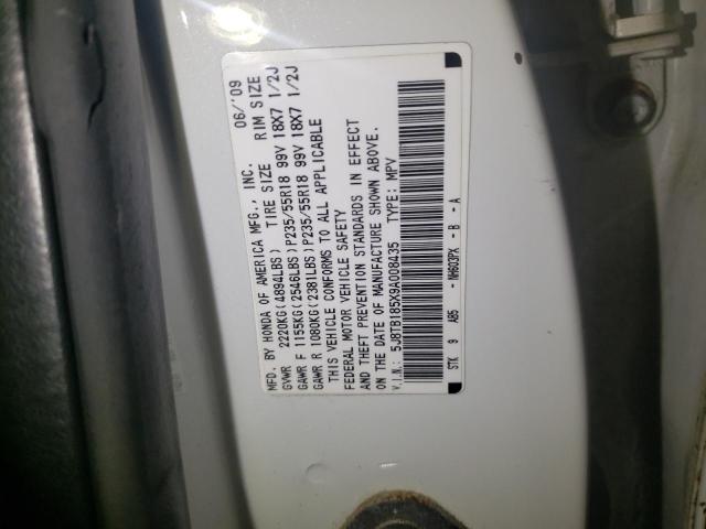 Photo 10 from auction – 2009 ACURA RDX with VIN 5J8TB185X9A008435