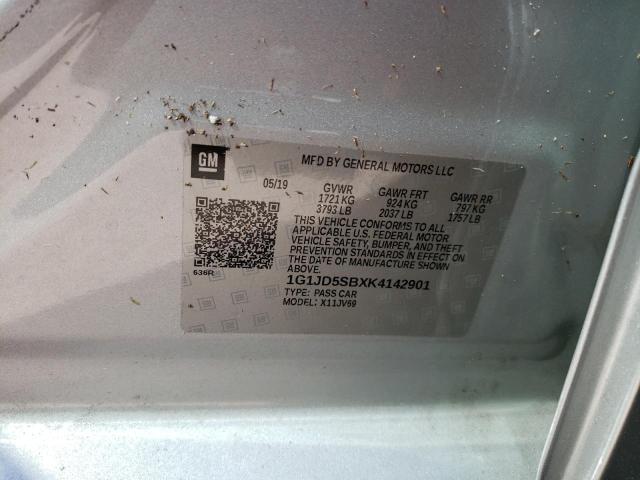 Photo 10 from auction – 2019 CHEVROLET SONIC LT with VIN 1G1JD5SBXK4142901