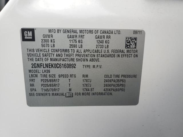 Photo 10 from auction – 2012 CHEVROLET EQUINOX LT with VIN 2GNFLNEK0C6160892
