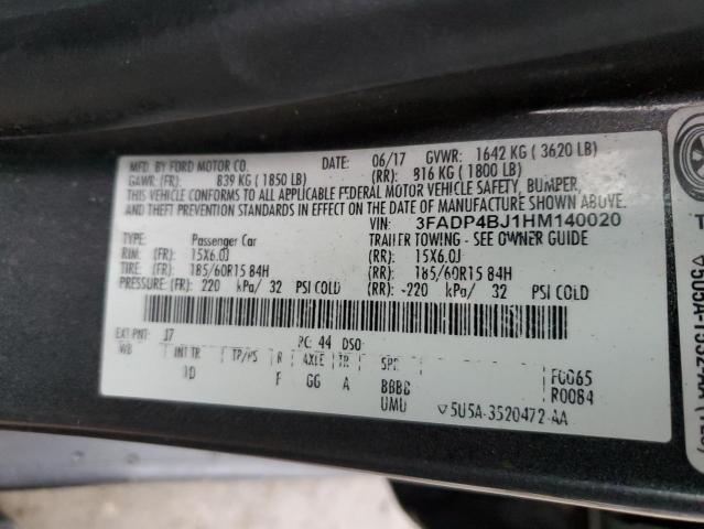 Photo 10 from auction – 2017 FORD FIESTA SE with VIN 3FADP4BJ1HM140020