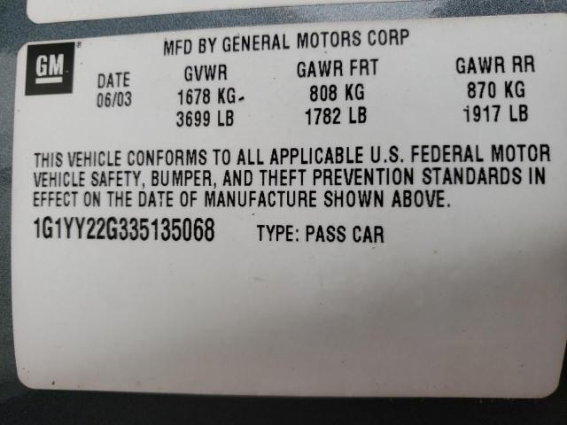 Photo 10 from auction – 2003 CHEVROLET CORVETTE with VIN 1G1YY22G335135068