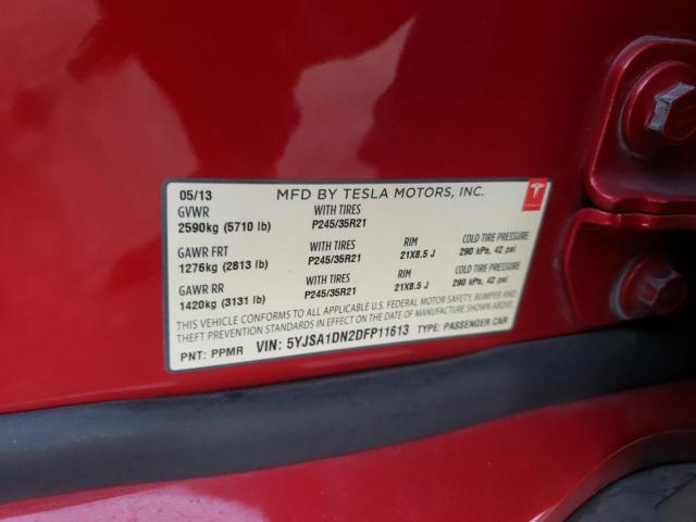 Photo 10 from auction – 2013 TESLA MODEL S with VIN 5YJSA1DN2DFP11613
