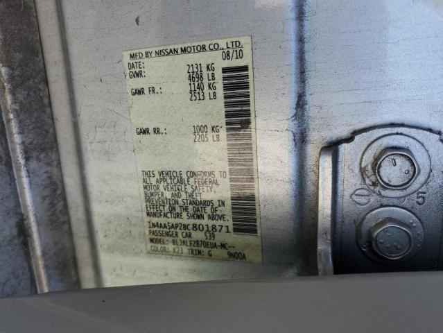 Photo 10 from auction – 2011 NISSAN MAXIMA S with VIN 1N4AA5AP2BC801871