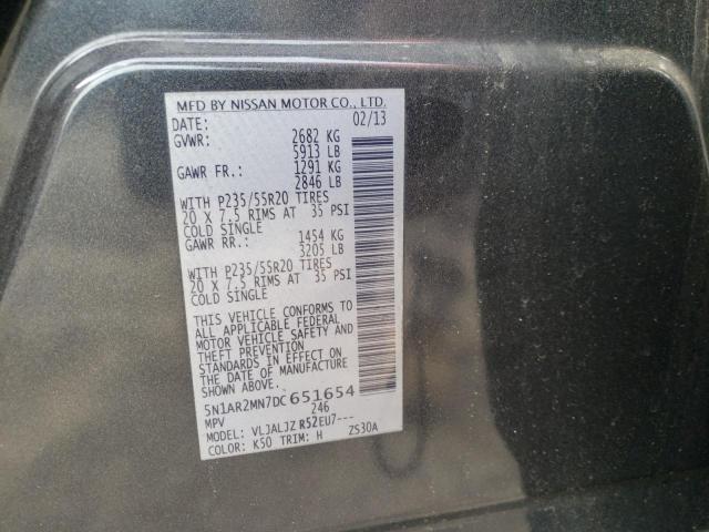 Photo 10 from auction – 2013 NISSAN PATHFINDER with VIN 5N1AR2MN7DC651654