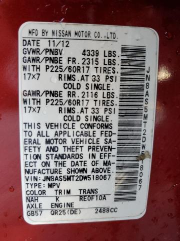 Photo 10 from auction – 2013 NISSAN ROGUE S with VIN JN8AS5MT2DW518067