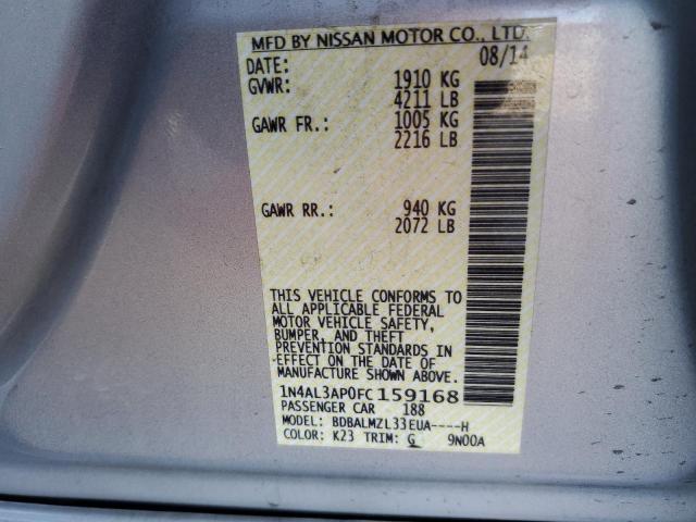 Photo 10 from auction – 2015 NISSAN ALTIMA 2.5 with VIN 1N4AL3AP0FC159168