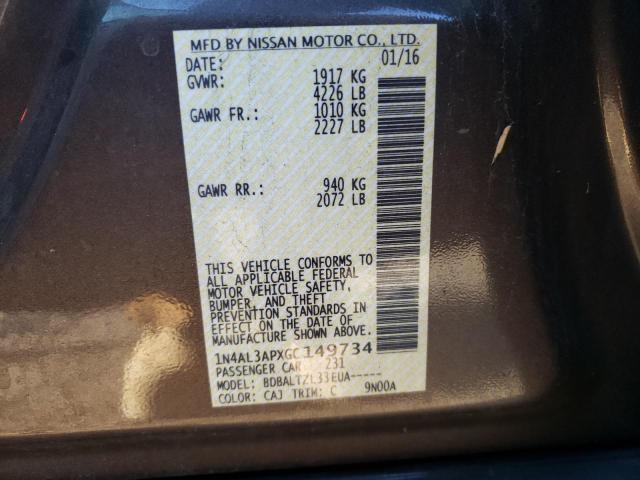 Photo 10 from auction – 2016 NISSAN ALTIMA 2.5 with VIN 1N4AL3APXGC149734