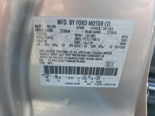 Photo 10 from auction – 2009 FORD ESCAPE with VIN 1FMCU02719KB79366