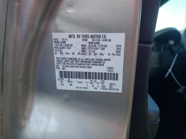 Photo 10 from auction – 2012 FORD ESCAPE XLT with VIN 1FMCU0D78CKA21384