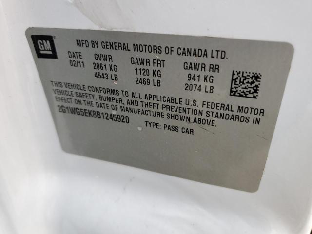 Photo 10 from auction – 2011 CHEVROLET IMPALA LT with VIN 2G1WG5EK8B1245920
