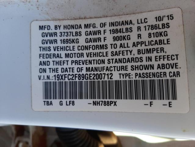 Photo 10 from auction – 2016 HONDA CIVIC EX with VIN 19XFC2F89GE200712