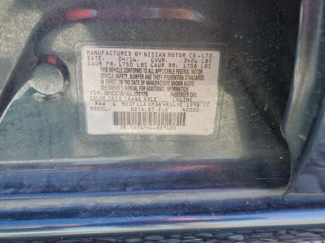 Photo 10 from auction – 2016 NISSAN VERSA S with VIN 3N1CN7AP4GL889128