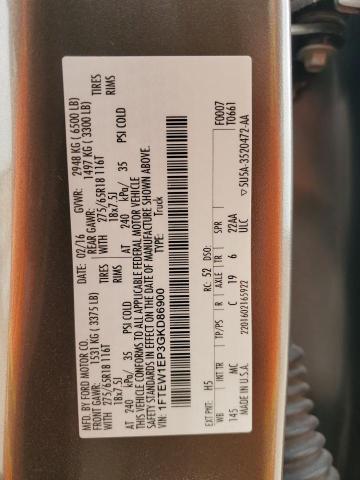 Photo 10 from auction – 2016 FORD F150 SUPER with VIN 1FTEW1EP3GKD86900