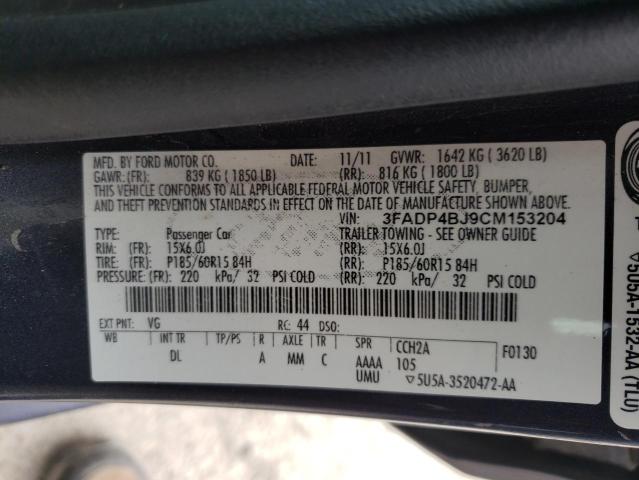 Photo 10 from auction – 2012 FORD FIESTA SE with VIN 3FADP4BJ9CM153204