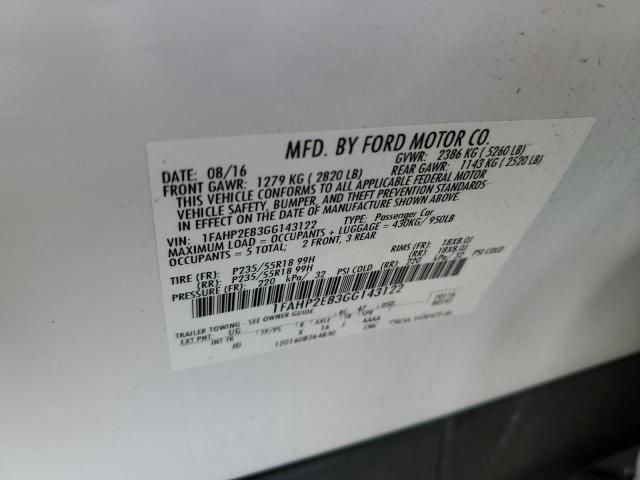 Photo 10 from auction – 2016 FORD TAURUS SEL with VIN 1FAHP2E83GG143122