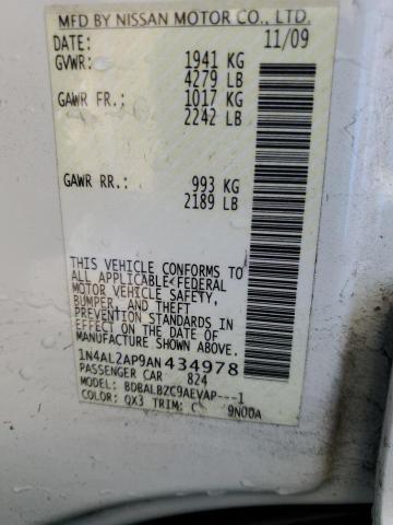 Photo 10 from auction – 2010 NISSAN ALTIMA BAS with VIN 1N4AL2AP9AN434978