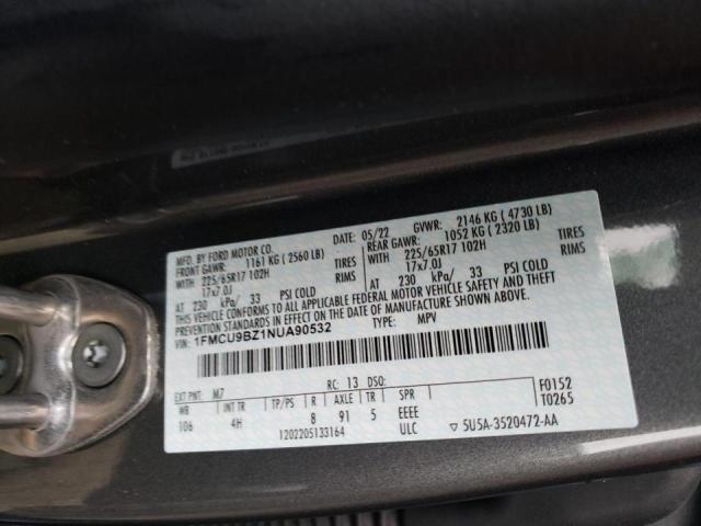 Photo 10 from auction – 2022 FORD ESCAPE SE with VIN 1FMCU9BZ1NUA90532